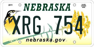 NE license plate XRG754