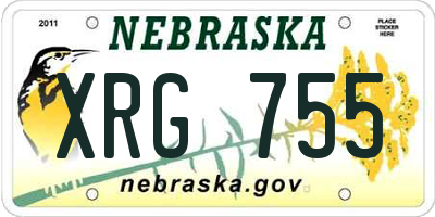 NE license plate XRG755