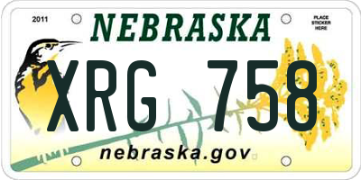 NE license plate XRG758