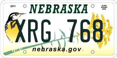 NE license plate XRG768