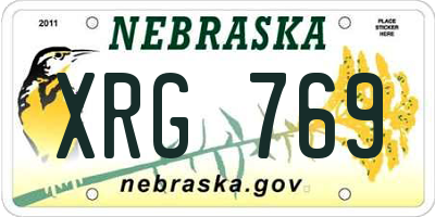 NE license plate XRG769
