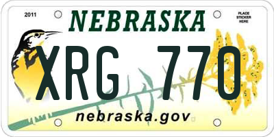 NE license plate XRG770