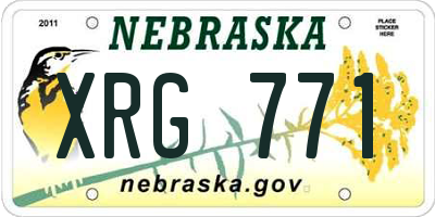 NE license plate XRG771