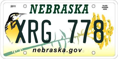 NE license plate XRG778
