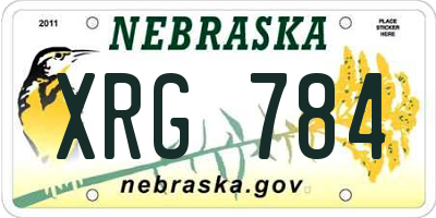 NE license plate XRG784