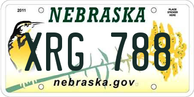 NE license plate XRG788