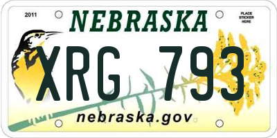 NE license plate XRG793