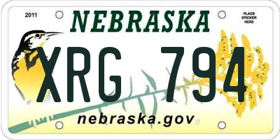 NE license plate XRG794