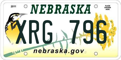 NE license plate XRG796
