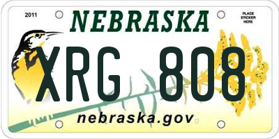 NE license plate XRG808