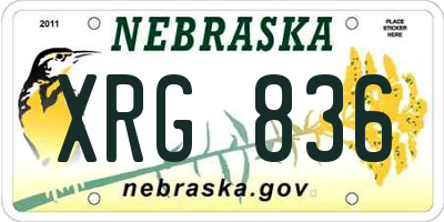 NE license plate XRG836