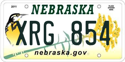 NE license plate XRG854