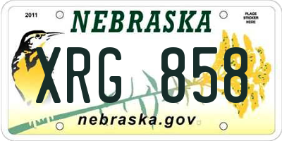 NE license plate XRG858