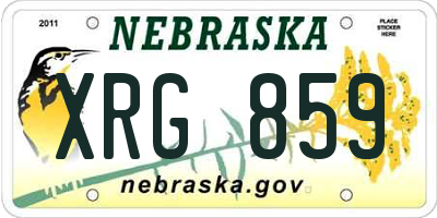 NE license plate XRG859