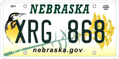 NE license plate XRG868