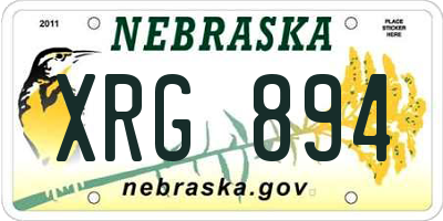 NE license plate XRG894