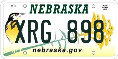 NE license plate XRG898