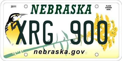 NE license plate XRG900