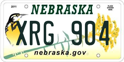 NE license plate XRG904