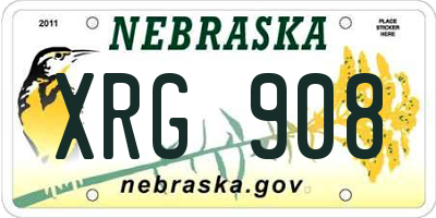 NE license plate XRG908