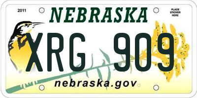 NE license plate XRG909