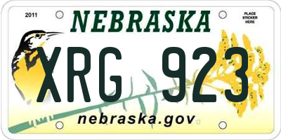 NE license plate XRG923