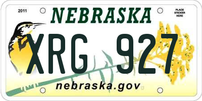 NE license plate XRG927