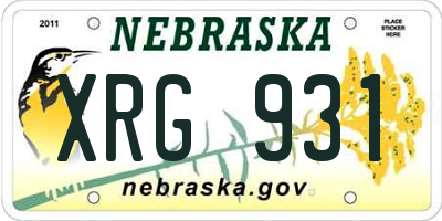 NE license plate XRG931