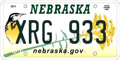 NE license plate XRG933