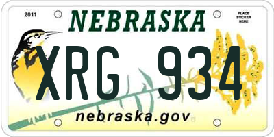 NE license plate XRG934