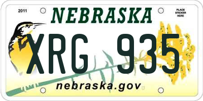 NE license plate XRG935