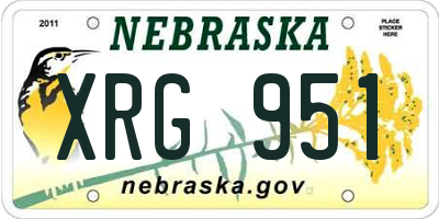 NE license plate XRG951