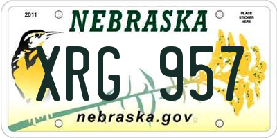 NE license plate XRG957