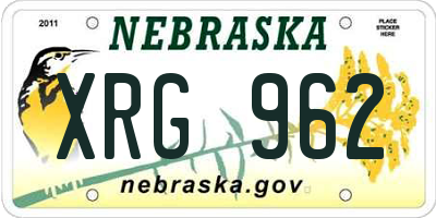 NE license plate XRG962