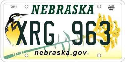 NE license plate XRG963