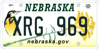 NE license plate XRG969