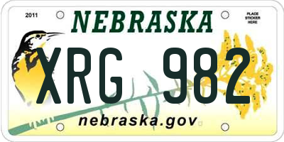 NE license plate XRG982