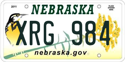 NE license plate XRG984