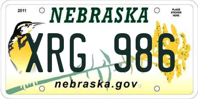 NE license plate XRG986