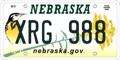 NE license plate XRG988