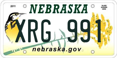 NE license plate XRG991