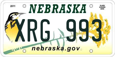 NE license plate XRG993