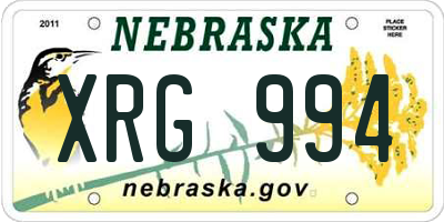 NE license plate XRG994