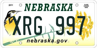 NE license plate XRG997