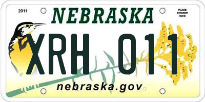 NE license plate XRH011