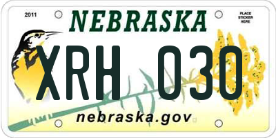NE license plate XRH030