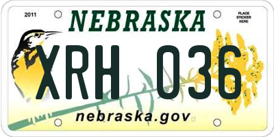 NE license plate XRH036