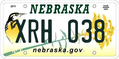 NE license plate XRH038