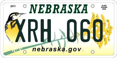 NE license plate XRH060
