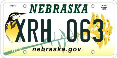 NE license plate XRH063